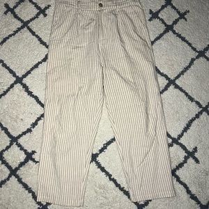 Womens Beige/Black Striped Pant